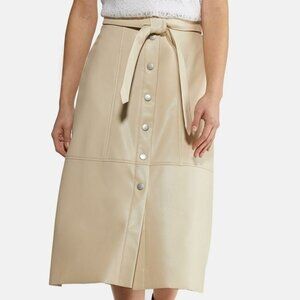 Beige vegan leather skirt